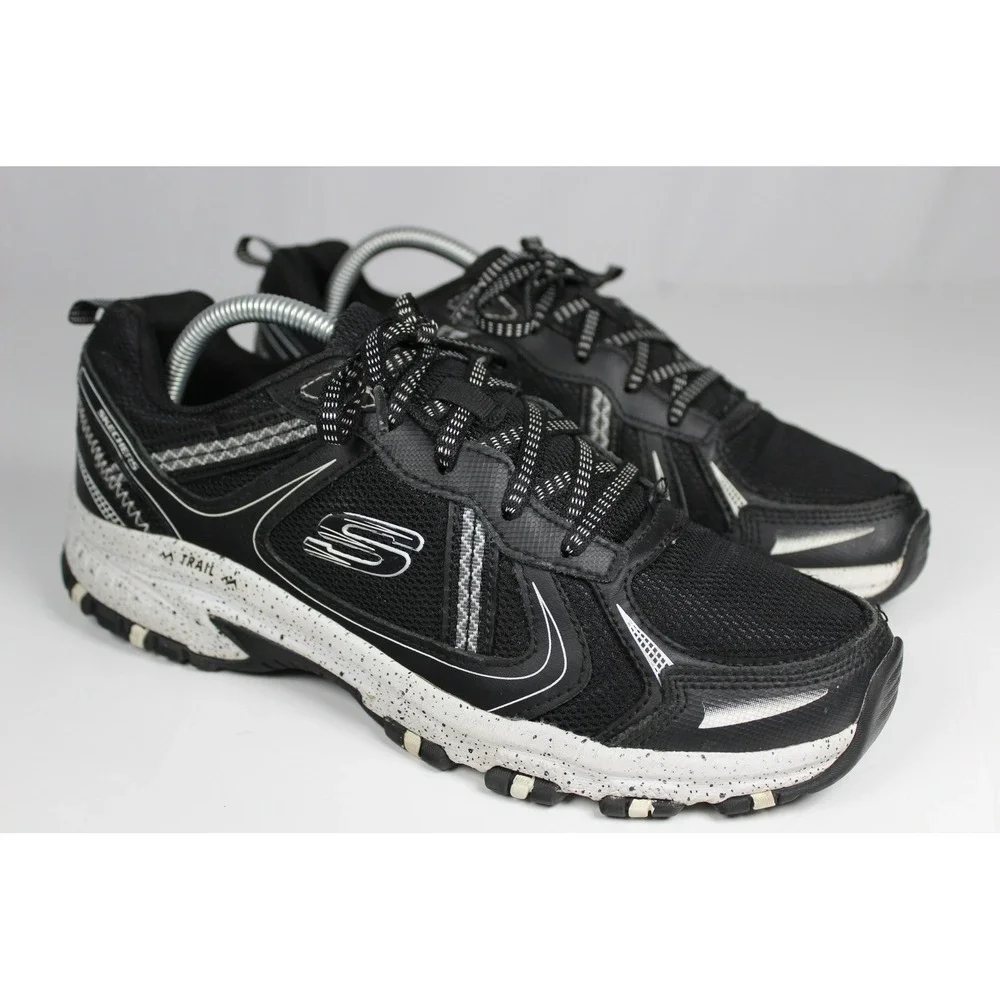 Skechers Trail Mens Black White Speckled Sole Running Shoes Sneakers 51486